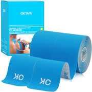 OK TAPE Kinesiology Tape 10 inches Precut, 20 Strips, Cotton Elastic Athletic Tape Latex Free, 2in x 16ft, Black