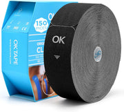 OK TAPE Kinesiology Tape Pre Cut Strips Bulk (150 PCS),Elastic Cotton Latex Free Hypoallergenic Athletic Tape Roll for Muscle Joint Knee,Waterproof k Tape 2in×10in/PCS
