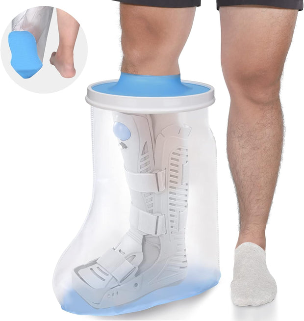 Waterproof Extra Wide Full Leg Cast Cover for Shower with Non-Slip Bottom, Extra Large Watertight Leg Cast Protector for Thigh Foot Ankle Surgery Wounds, Knee Immobilizer/Brace, Walking Boots,Reusable