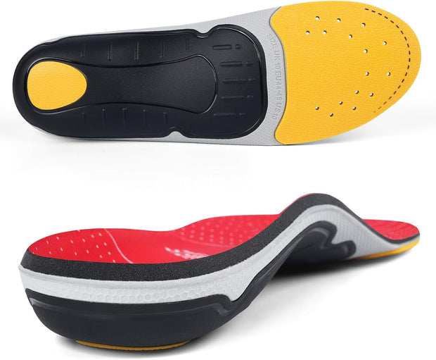 STSVZORR 220 lbs+ High Arch Support Insert Metatarsal Pad Pain Relief Men Women Plantar Fasciitis Insole Orthotic Flat Feet Heel Spur Comfort Standing All Day, Work Boots Shoe Insole