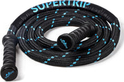 Supertrip Upgraded Weighted Jump Rope for Fitness Men Women Second Generation 360 Rotating Handles, 3.21LBS 3.38LBS 3.41LBS Polyester Heavy Skipping Rope for Exercise Workout Equipment