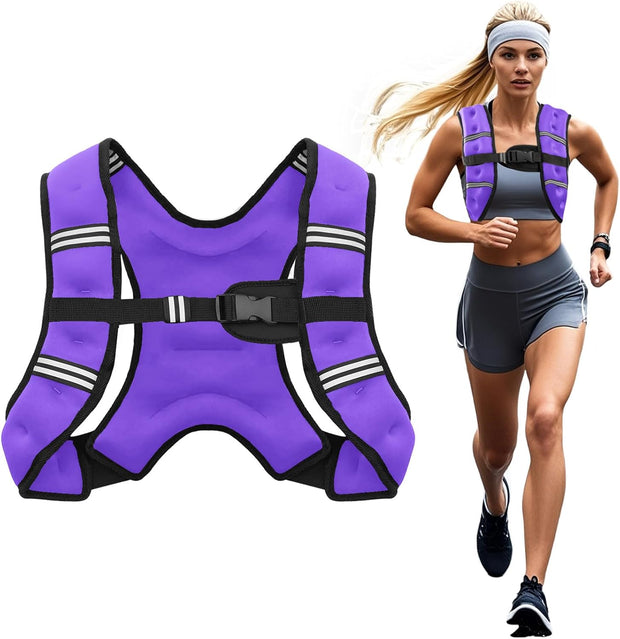 Weighted Vest, 6lb/8lb/12lb/16lb/20lb/25lb/30lb Weight Vest for Men Women, Body Weight Vests Adjustable with Reflective Stripe for Strength Training, Running, Training Workout, Jogging, Walking
