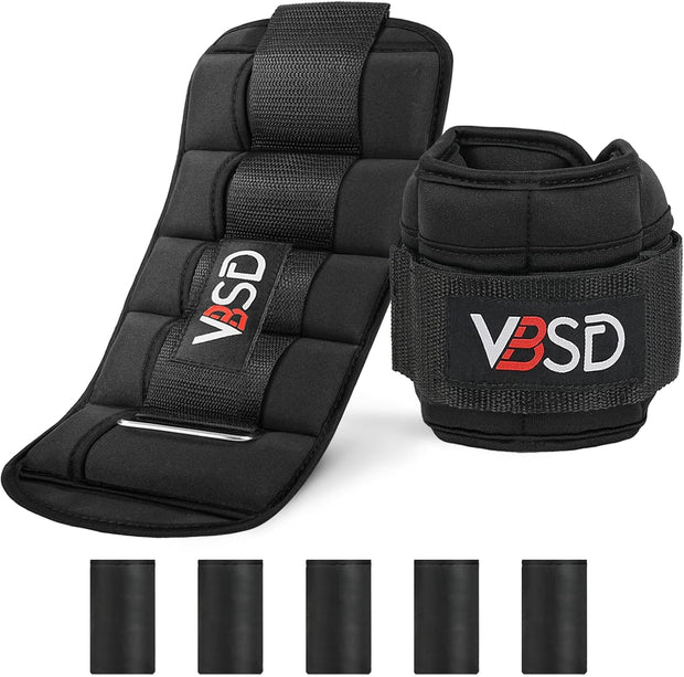 VBSD Adjustable Ankle Weights for Women Men, 1 Pair 2 4 5 6 8 10 lb Leg Weight Straps, Weighted Ankle Weights Set for Gym, Fitness, Yoga, Jogging, Walking, Aerobics, Physical Therapy