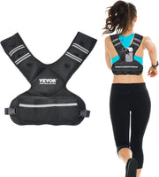 VEVOR Adjustable Weighted Vest, 11-20lb/20-32lbs/35lbs/40lbs Weight Vest with 6 Ironsand Weights and Reflective Stripe, Workout Equipment for Strength Training Running Jogging