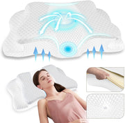 Pain Relief Cervical Pillow for Neck Support,Adjustable Ergonomic Pillow Cozy Sleeping,Odorless Orthopedic Memory Foam Pillows,Contour Bed Pillow for Side Back Stomach Sleeper