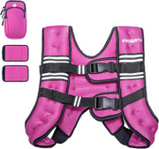 PACEARTH Weighted Vest,4lb/6lb/10lb/12lb/16lb/20lb/25lb/30lb Weight Vest with Reflective Stripe, Body Weight Vests Adjustable for Men, Women Workout, Strength Training, Running, Walking, Jogging