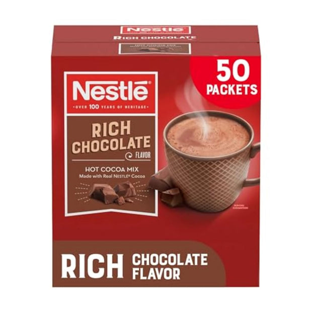 Nestle Hot Chocolate Packets, Milk Chocolate Flavor Hot Cocoa Mix, Made with Real Cocoa, Bulk Pack, 0.71 oz Packet (60 Count)