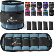 Sportneer Adjustable Ankle Weights 1 Pair 2 4 6 8 10 Lbs Leg Weight Straps for Women Men, Weighted Ankle Weights Set for Gym,Fitness, Workout,Walking, Jogging,1-5 lbs Each Ankle, 1 Pair 2-10 lbs