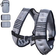 PACEARTH Weighted Vest,4lb/6lb/10lb/12lb/16lb/20lb/25lb/30lb Weight Vest with Reflective Stripe, Body Weight Vests Adjustable for Men, Women Workout, Strength Training, Running, Walking, Jogging