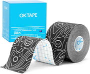 OK TAPE PRO Kinesiology Tape, 2inch x Long Roll 16ft Free Cut Tape, Elastic Athletic Tape Therapeutic Latex Free, Black+Black