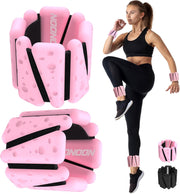 Wrist Ankle Weights Bangles 4lb/2lb for Women, Adjustable Silicone Pilates Weights Bracelet, Heavy Duty Fasteners Wearable Arm & Leg Weights for Yoga, Pilates, Barre, Walking and Gym (Set of 2)