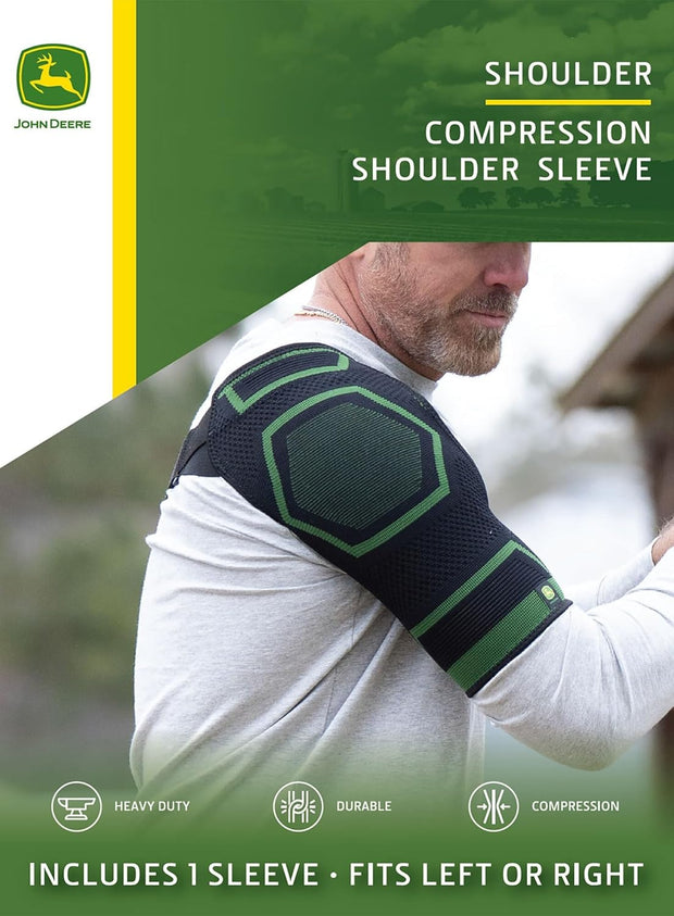 John Deere Shoulder Compression Sleeve by Copper Compression – Rotator Cuff Support for Tendonitis, Frozen Shoulder, Joint Pain & Inflammation – Seamless Knit Brace for Stability & Comfort – S/M