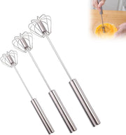 Stainless Steel Semi-Automatic Whisk, Egg Whisk Hand Push Whisk Blender, Hand Push Mixer Stirrer Tool for Cooking Kitchen Home Egg Milk (10 in)