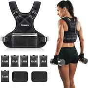 PACEARTH Adjustable Weight Vest 4-10lbs / 11-20lbs / 20-32lbs X-Shape Weighted Vest for Women and Men, Home Workout Ironsand Vest with Zipper Pouch and 6 Weight Packs, Available in Pink, Gray, Black