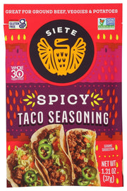 Siete Mild Taco Seasoning Mix | Gluten Free | Vegan | Paleo | Preservative Free | Whole 30 Approved (1 Packet)