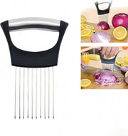 Stainless Steel Onion Slice Holder, 2025 New Onion Slice Holder for Slicing, Chopper Assistant Tool, Lemon Slicer Vegetable Cutter for Meat, Lemon, Potato, Tomato - Kitchen Gadgets (1)