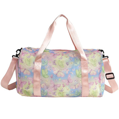 Mesh Travel Duffle Bag Luggage Bag with Shoe Compartment Fitness Messenger Bag Dry Wet Separation Large Capacity for Yoga Sports