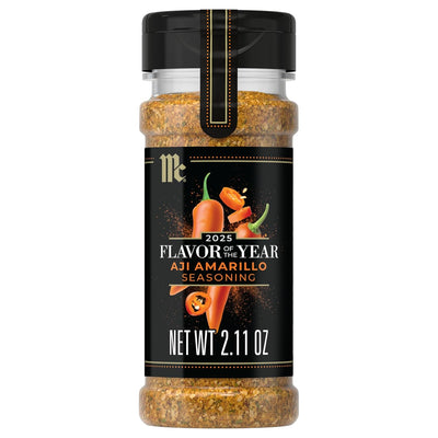McCormick Seasoning, Aji Amarillo, 2025 Flavor of the Year, Blend of Tropical & Smoky Notes with Medium Chile Heat, For Seafood, Fish, Veggies, Poultry, Sauces, Salsa, and More, 2.11 oz