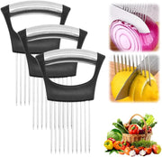 Stainless Steel Onion Slice Holder, 2025 New Onion Slice Holder for Slicing, Chopper Assistant Tool, Lemon Slicer Vegetable Cutter for Meat, Lemon, Potato, Tomato - Kitchen Gadgets (1)