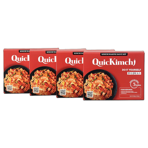 QuicKimchi DIY All Purpose Korean Kimchi Making Sauce Kit, 5-Minute Prep, Total 4 Servings, Base Liquid Sauce and Chili Flakes(gochugaru) 만능 김치 소스
