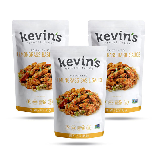 Kevin's Natural Foods Paleo Simmer Sauce Variety Pack - Stir-Fry Sauce, Gluten Free, No Preservatives, Non-GMO - 3 Pack (Teriyaki/Thai Coconut/Korean BBQ)