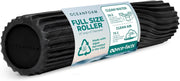 Oceanfoam Tidal Roller - Black - Muscle Massage Foam Roller for Back Pain & Stretching - Firm and Ergonomic Wide Wave Textured - Yoga, Athletics, & Wellness - Full Size, 20" x 5"