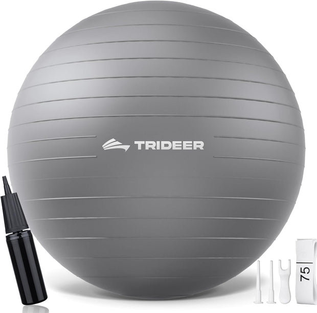 Trideer Yoga Ball – Anti-Burst Exercise Ball for Pregnancy, Office, Birthing, Stretching & Core Workout – Home Gym & Therapy