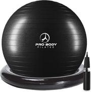 ProBody Pilates Yoga Ball Chair, Exercise Ball Chair with Base or Stand for Home Office Desk Sitting or Workout, 65cm Antiburst Balance & Stability Ball Seat, Large Gym Ball for Back, Abs