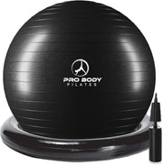 ProBody Pilates Yoga Ball Chair, Exercise Ball Chair with Base or Stand for Home Office Desk Sitting or Workout, 65cm Antiburst Balance & Stability Ball Seat, Large Gym Ball for Back, Abs