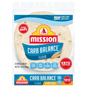 Mission Carb Balance Soft Taco Flour Tortillas, 8 Count, Low Carb, Keto, High Fiber, No Sugar