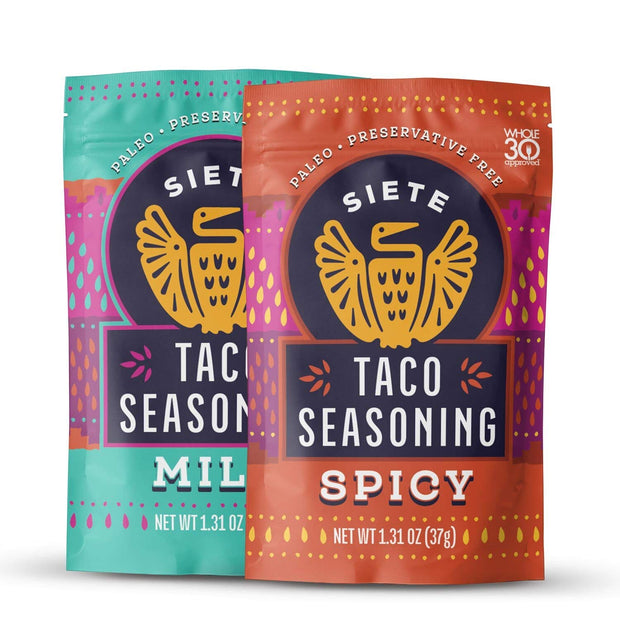 Siete Mild Taco Seasoning Mix | Gluten Free | Vegan | Paleo | Preservative Free | Whole 30 Approved (1 Packet)