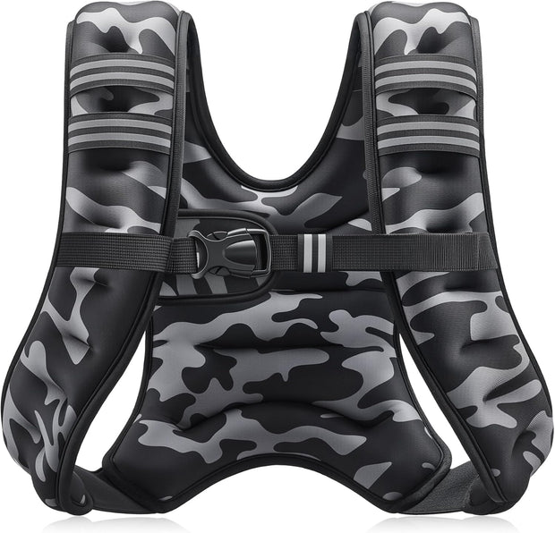 ZELUS Weighted Vest, 6lb/8lb/12lb/16lb/20lb/25lb/30lb Weight Vest with Reflective Stripe for Workout, Strength Training, Running, Fitness, Muscle Building, Weight Loss, Weightlifting