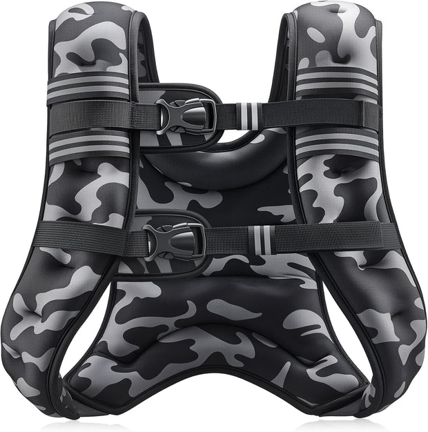 ZELUS Weighted Vest, 6lb/8lb/12lb/16lb/20lb/25lb/30lb Weight Vest with Reflective Stripe for Workout, Strength Training, Running, Fitness, Muscle Building, Weight Loss, Weightlifting