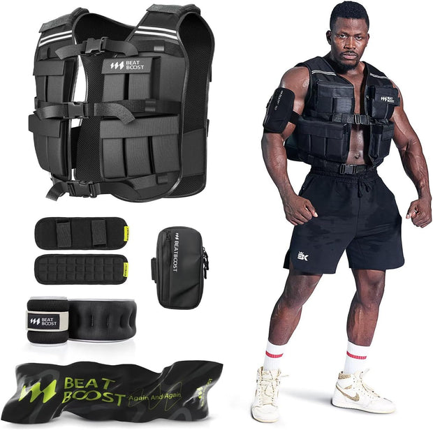 Weighted Vest Men 22lb/35lb Adjustable Weights with Ironsand for Walking Strength Training Running Workout