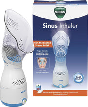 Vicks Sinus Inhaler - Non-Medicated Steam Relief for Allergies, Congestion, Cough & Colds, Vocal Steamer, Soothes Nasal & Throat Passages, Works with VapoPads (1 Included)