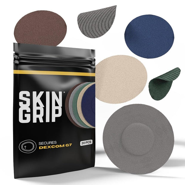 Skin Grip Adhesive Patches Compatible with Dexcom G7 & Stelo CGM – Waterproof & Sweatproof Cover for Continuous Glucose Monitor Sensor, Stays Secure for 10-15 Days – 20 Pack, Camo