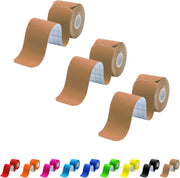 Kinesiology Tape Precut 3 Rolls, Athletic Sports Tape for Muscle Joints Support, 60 Strips for Knee Ankle Shoulder Wrist, Latex Free and Water Resistant, Pink