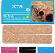 OK TAPE Precut Y-Shape Kinesiology Tape for Shoulder, Knee, Back, 10 Pcs, K Tape Strips, Provide Support & Relieve Discomfort, Water-Resistant Elastic Athletic Tape (3.5" x 10", Black)