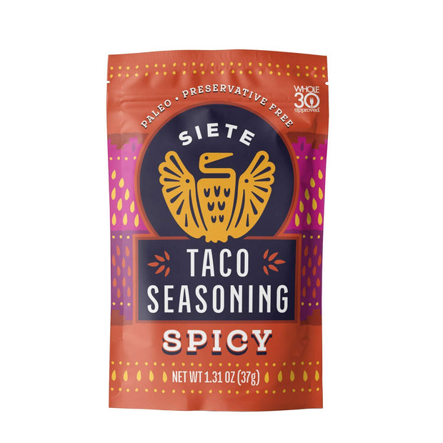 Siete Mild Taco Seasoning Mix | Gluten Free | Vegan | Paleo | Preservative Free | Whole 30 Approved (1 Packet)