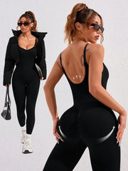 One-piece Seamless Sport Yoga Jumpsuit Sexy Back-u Bodycon Workout Clothes for Women Outfit Fitness Gym Set Sportwear Tracksuit