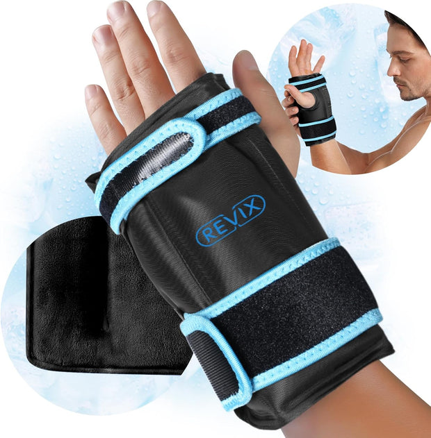 REVIX Wrist Ice Pack Wrap for Carpal Tunnel, Reusable Gel Ice Pack for Hand Relaxation, Cold Compress, Enhancing Comfort and Soothing Fatigue, 1Pack
