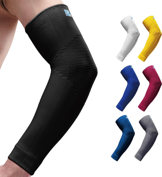 LP SUPPORT 668 Elbow Compression Sleeve Brace, Tennis and Golfer’s Elbow, Tendonitis, For Workouts, Men & Women (1-Pack)