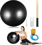 joyibay Cardio Drumming Equipment Set, Fitness Balance Ball with Pump & 3.2oz Cardio Drumming Sticks, Aerobic Exercise Ball for Workouts, Stability, Pilates, Yoga, Pregnancy Gymnastics