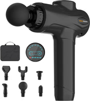 YANRAN Deep Tissue Massage Gun Portable, Percussion Massage Gun with 7 Levels & 6 Massage Heads, Electric Massager for Muscles Pain Relief, Gifts for Men Women Athletes for Sports and Relaxation