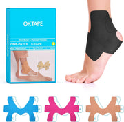 OK TAPE Precut Kinesiology Ankle Tape, 10 Pcs, Pain Relief, Prevent Ankle Sprain, Provide Support for Ankle Ligament, Elastic Athletic Tape, Breathable K Tape for Daily use - Beige