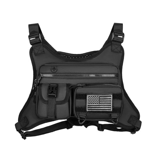 Fashion Sport Backpack Adjustable Strap Streetwear Chest Bag Large Capacity Travel Vest Backpack for Men Women