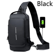 Newest Men's Anti-theft Chest Bag Shoulder Strap USB Rechargeable Crossbody School Short Distance Gym Men's Sports Backpack