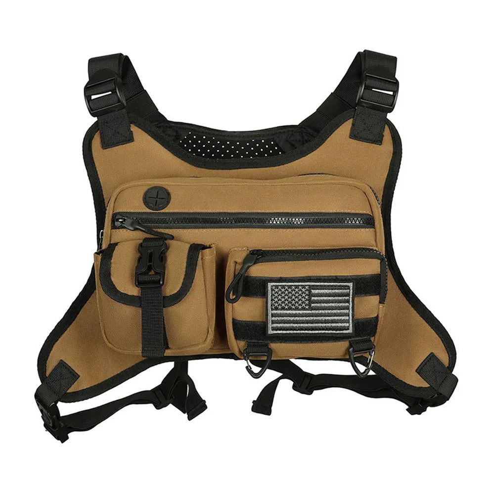 Fashion Sport Backpack Adjustable Strap Streetwear Chest Bag Large Capacity Travel Vest Backpack for Men Women