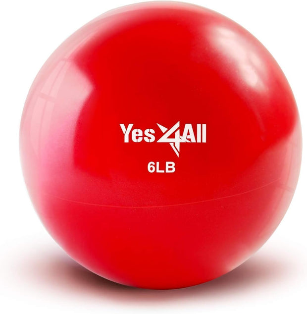 Yes4All Weighted Toning Balls for Exercise, Soft Medicine Balls for Exercise, Pilates, Yoga, Balance, Flexibility, 2-10lbs