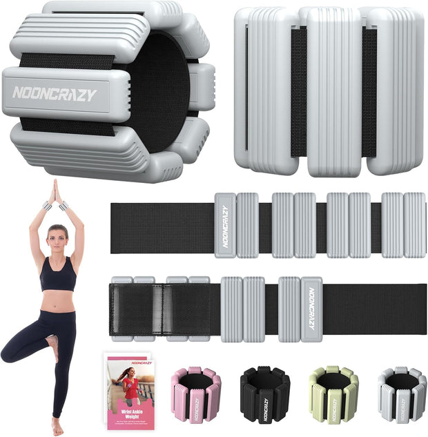 Pilates Wrist Ankle Weights for Women, Wearable Strong Arm & Leg Weights Set of 2(1 lb/2.2 lbs Each), Adjustable Ankle Weights for Walking, Yoga, Dance, Barre, Gym